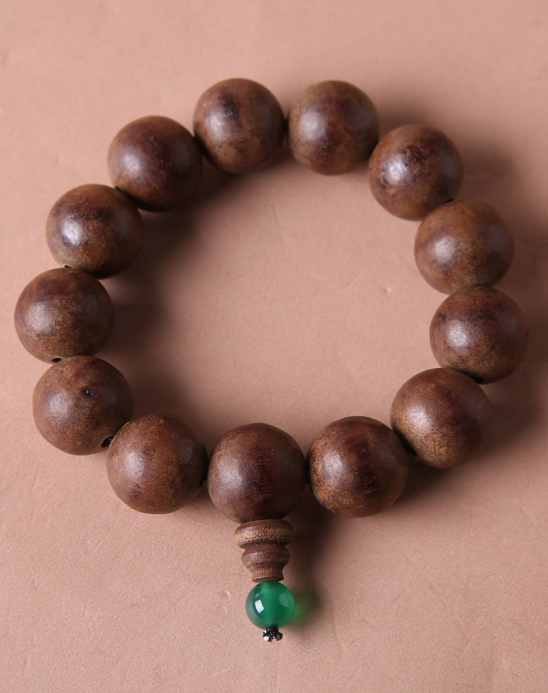 越南高油黄土沉沉香佛珠手串17mm