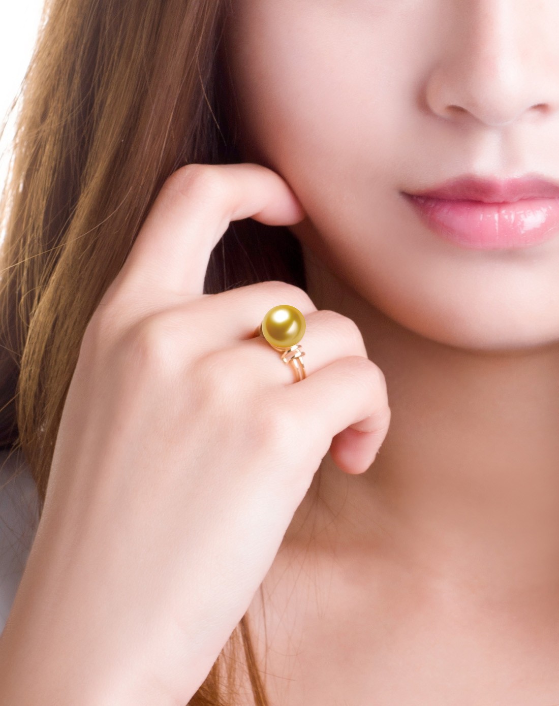 黄18k金南洋金珍珠戒指【相悦】10-11mm