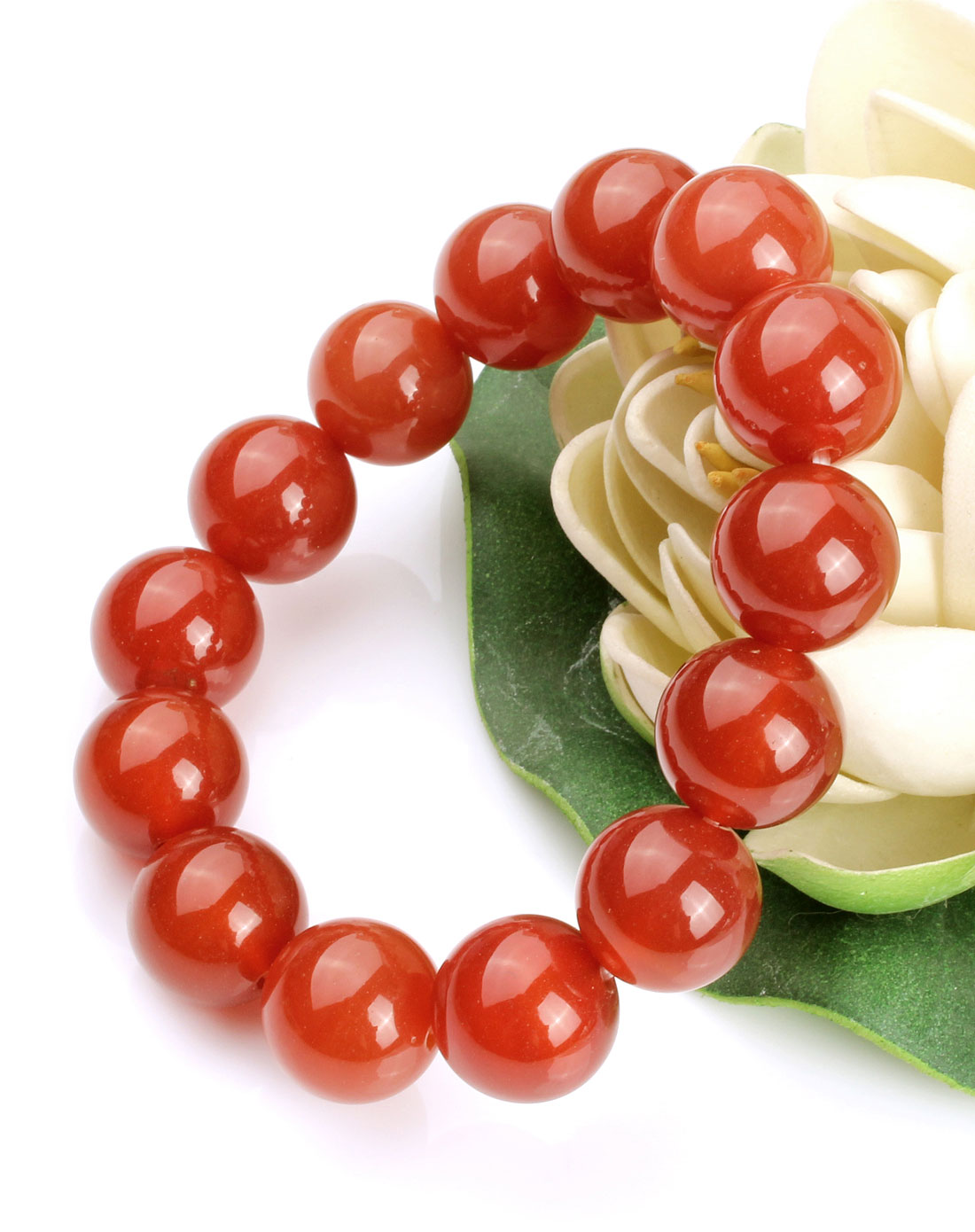 天然红玛瑙手链16mm