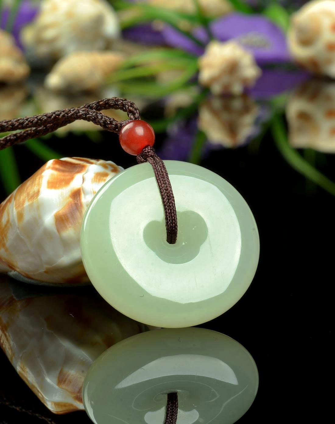 天然极润和田白玉平安扣吊坠(国家权威鉴定)