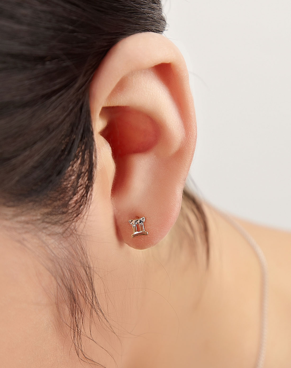 双子座 十二星座系列 彩18k金耳钉 0.79克