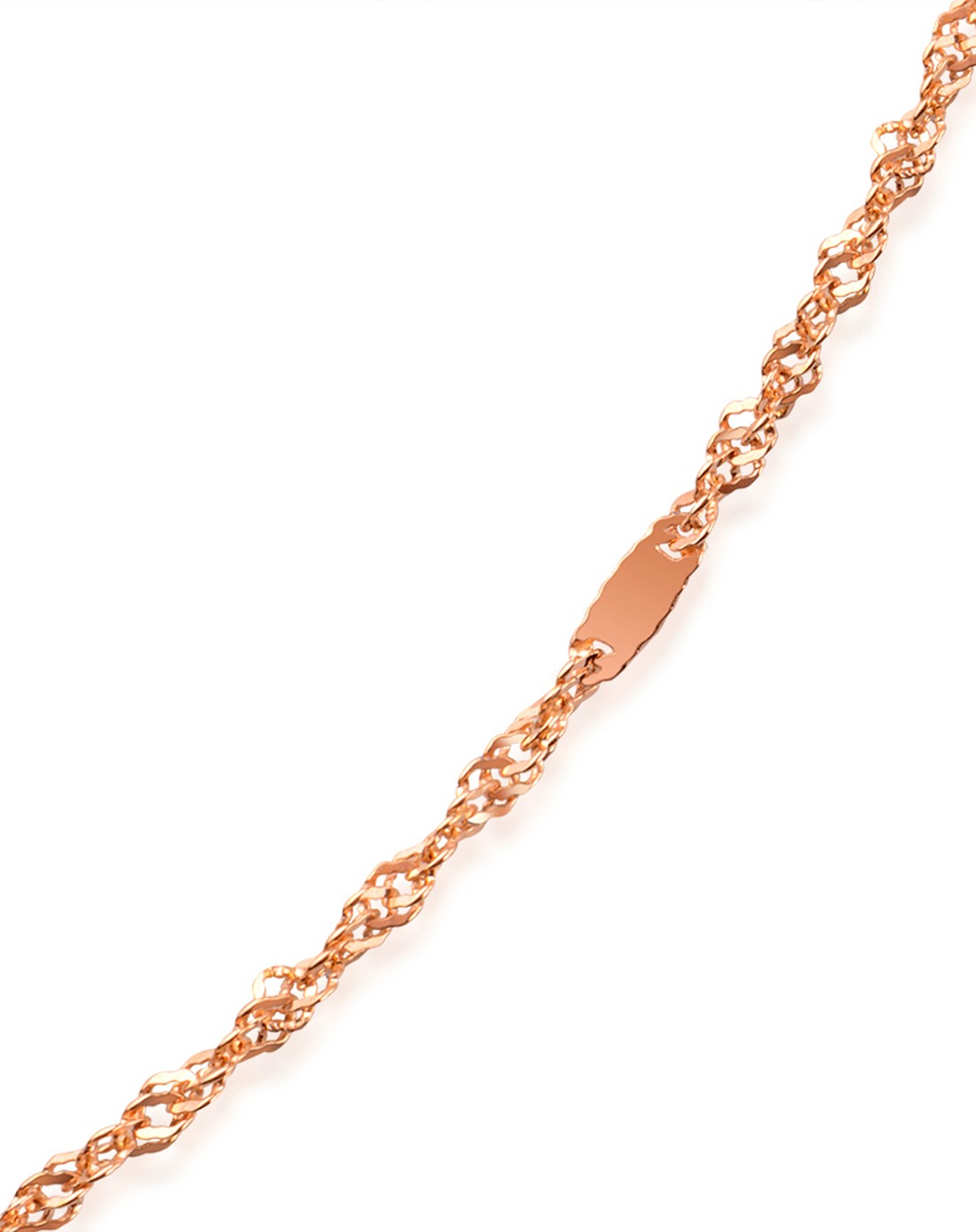 彩18k金玫瑰金项链水波间方片(1.48克)