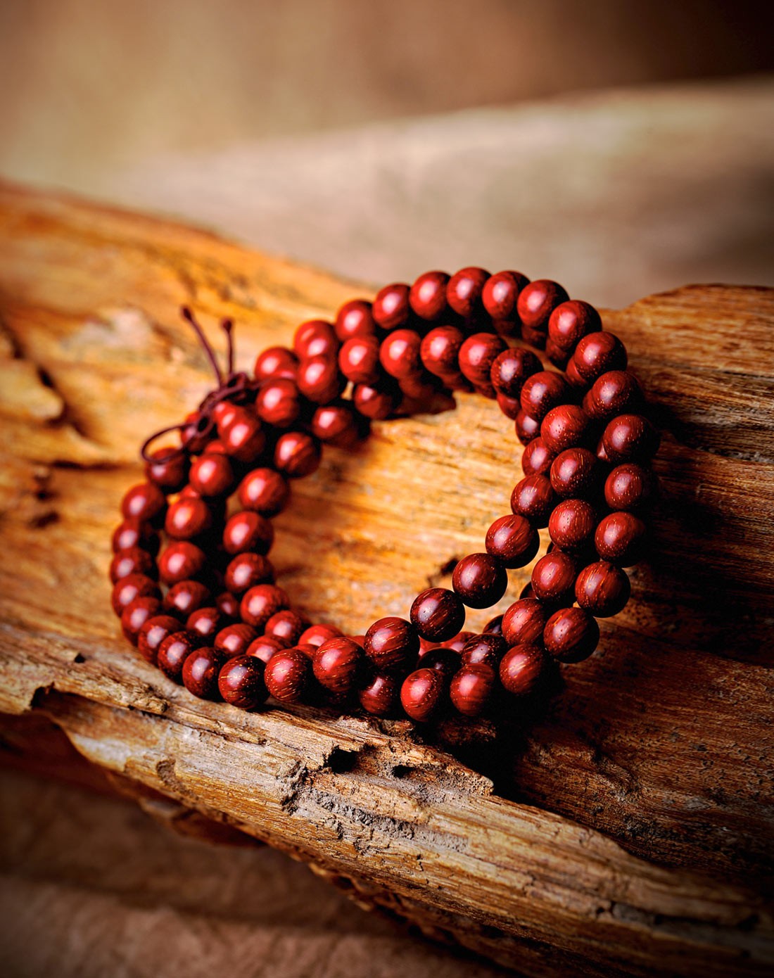 印度.迈索尔邦南部天然老料打磨而制108颗小叶紫檀佛珠