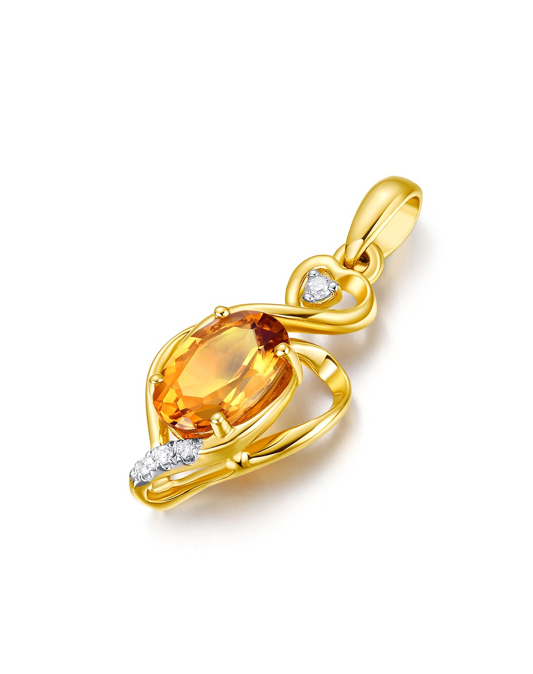 专柜同款 晶彩系列 蛋形 黄18k金黄晶坠