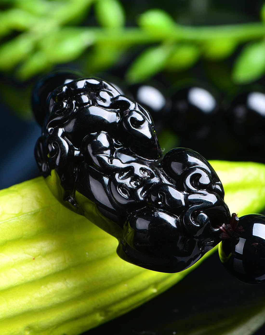 > 黑玛瑙貔貅单圈手链套组附证书