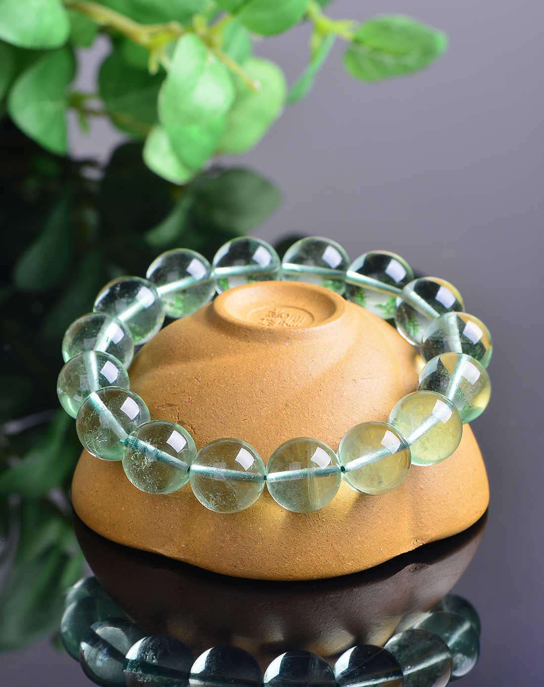 晶莹剔透绿萤石精选串珠手链附证书