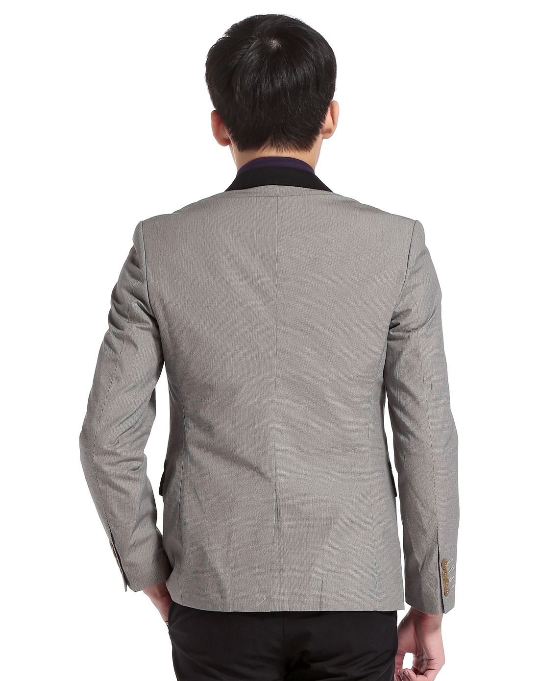 灰卡其色时尚帅气长袖西装