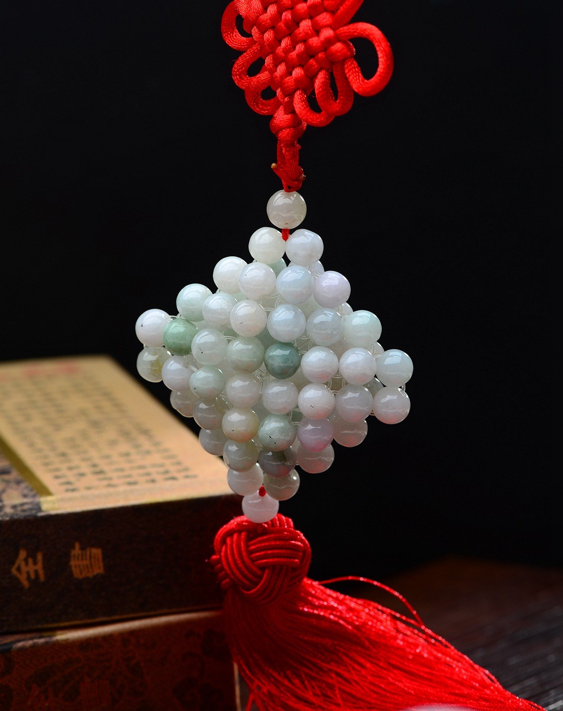 纯手工岁岁平安天然a货翡翠飘色车挂