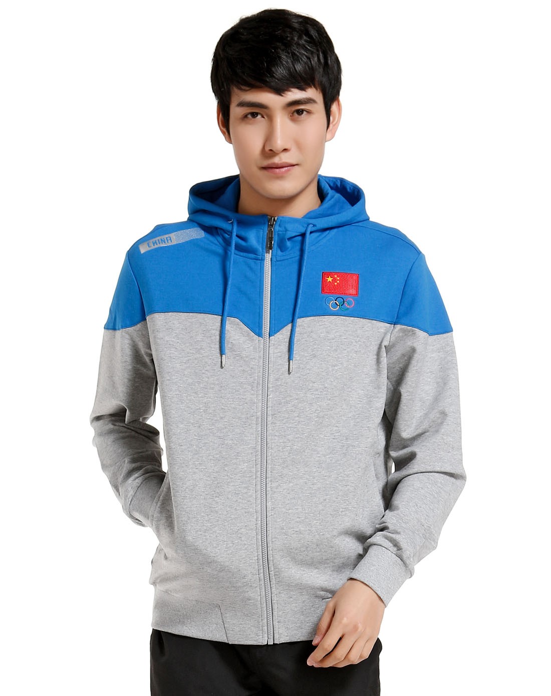 男款灰花灰色连帽长袖外套 冠军之队系列