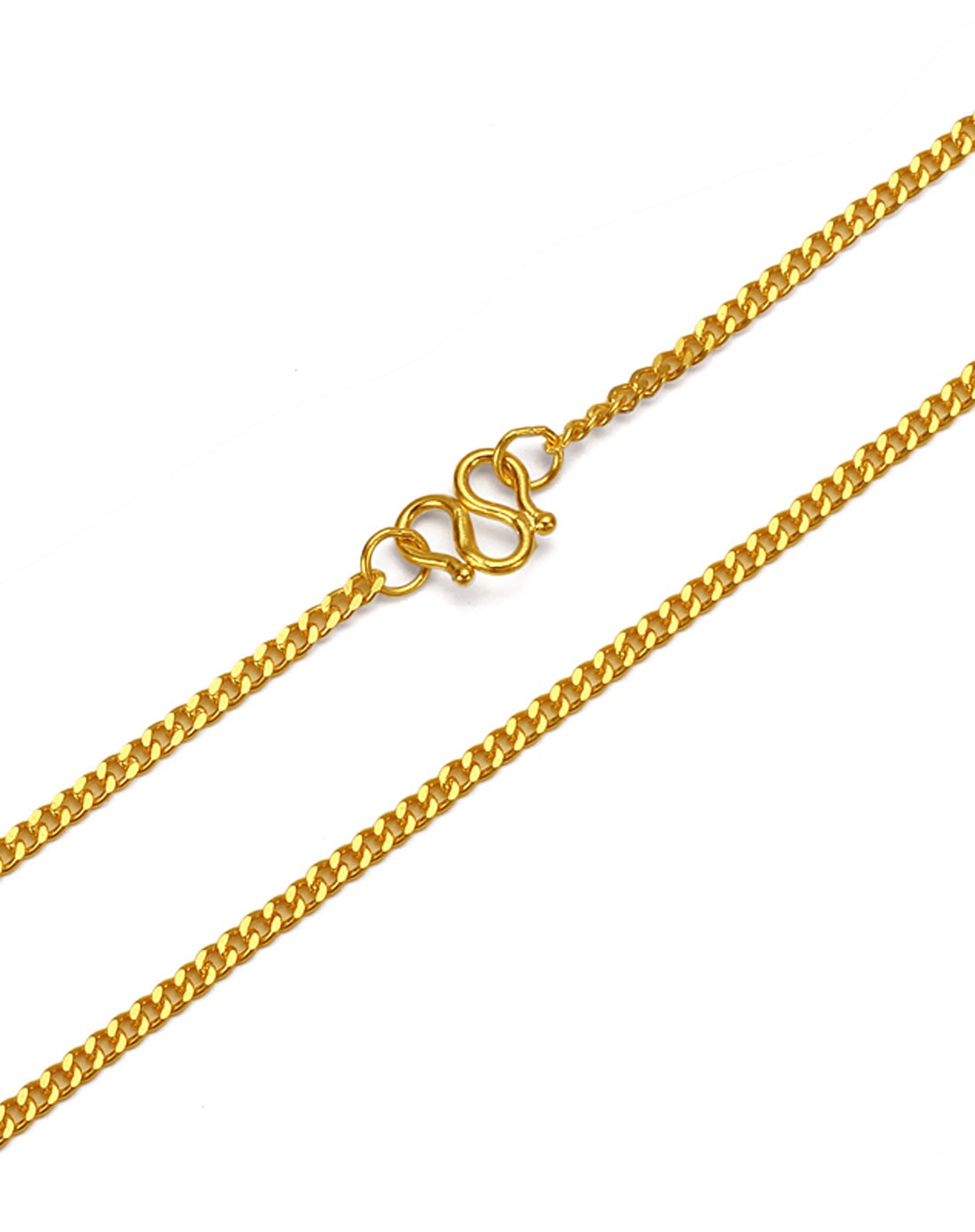 金叶珠宝 足金项链 扁平链3.14g