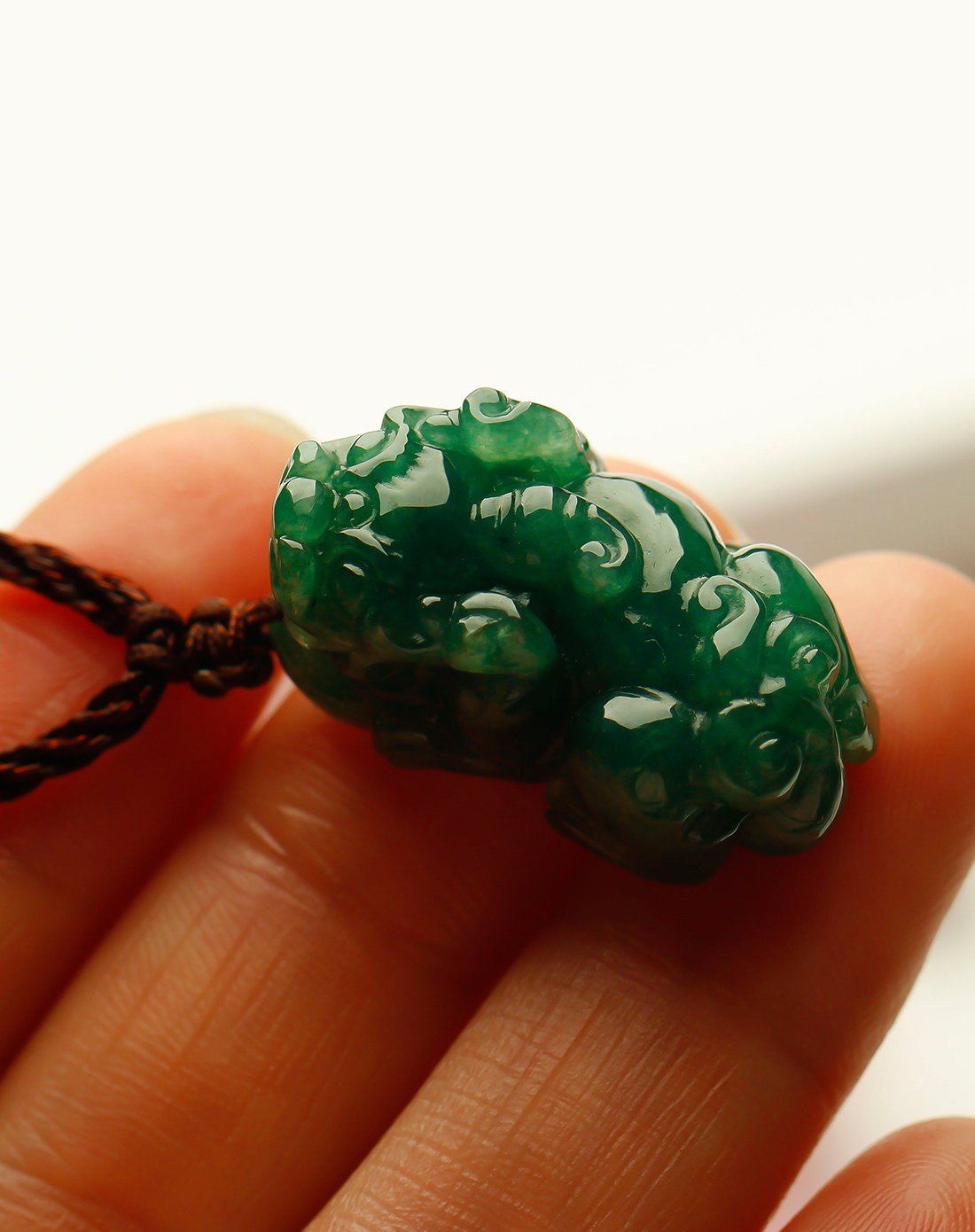 翡翠源jadelink玉器专场天然翡翠招财貔貅吊坠a104_唯品会