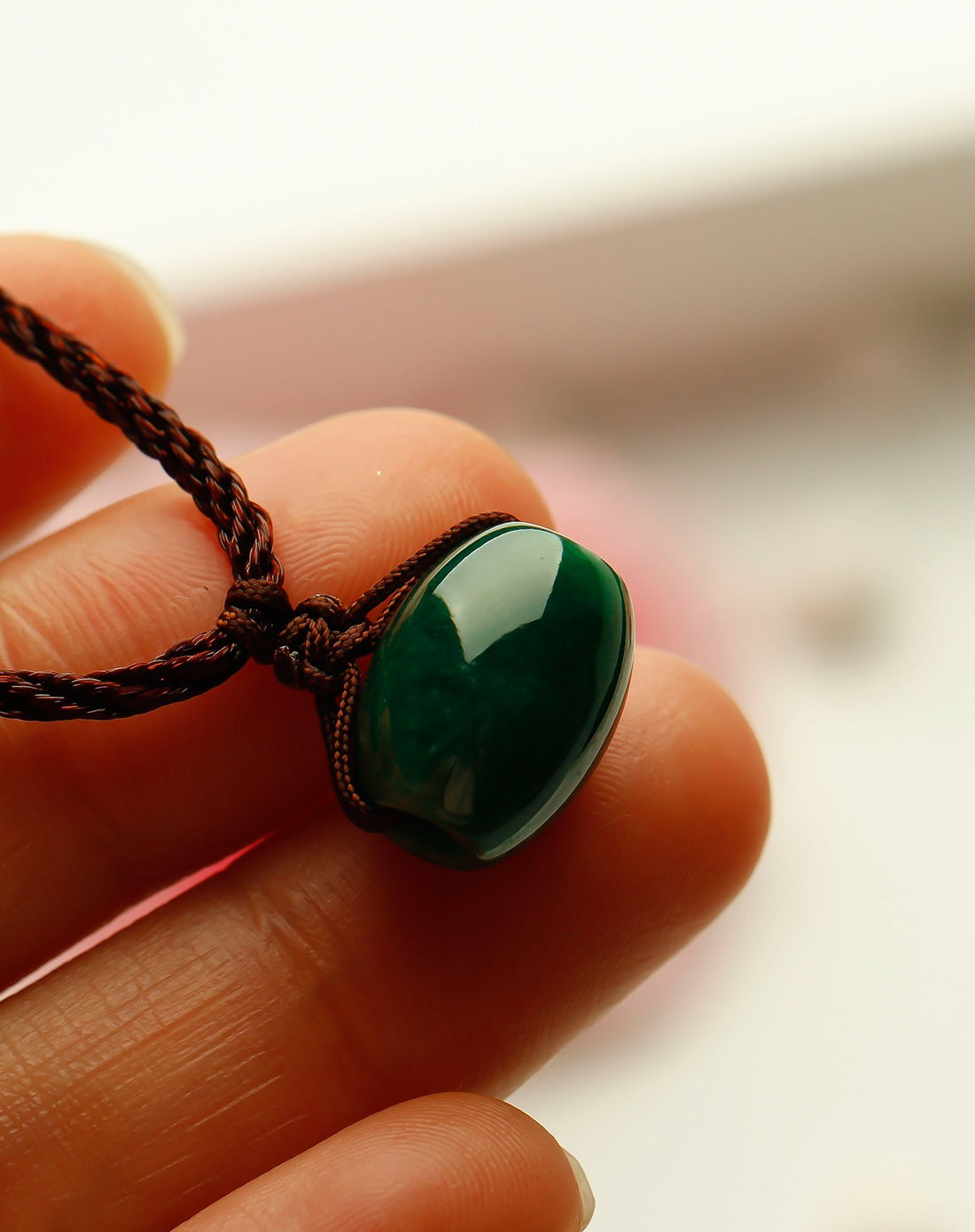 天然翡翠路路通吊坠