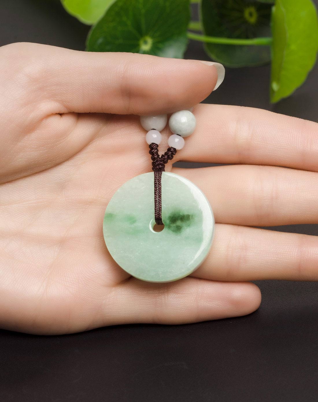 糯种厚装飘绿怀古平安扣 天然a货翡翠挂件(附国检证书)