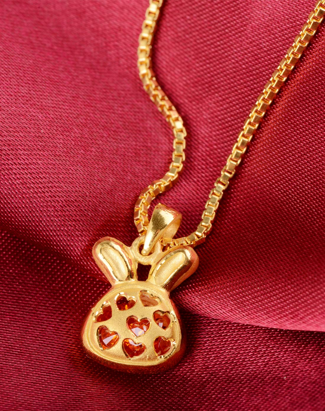 千足金黄金锆石挂件兔子(2.67克)