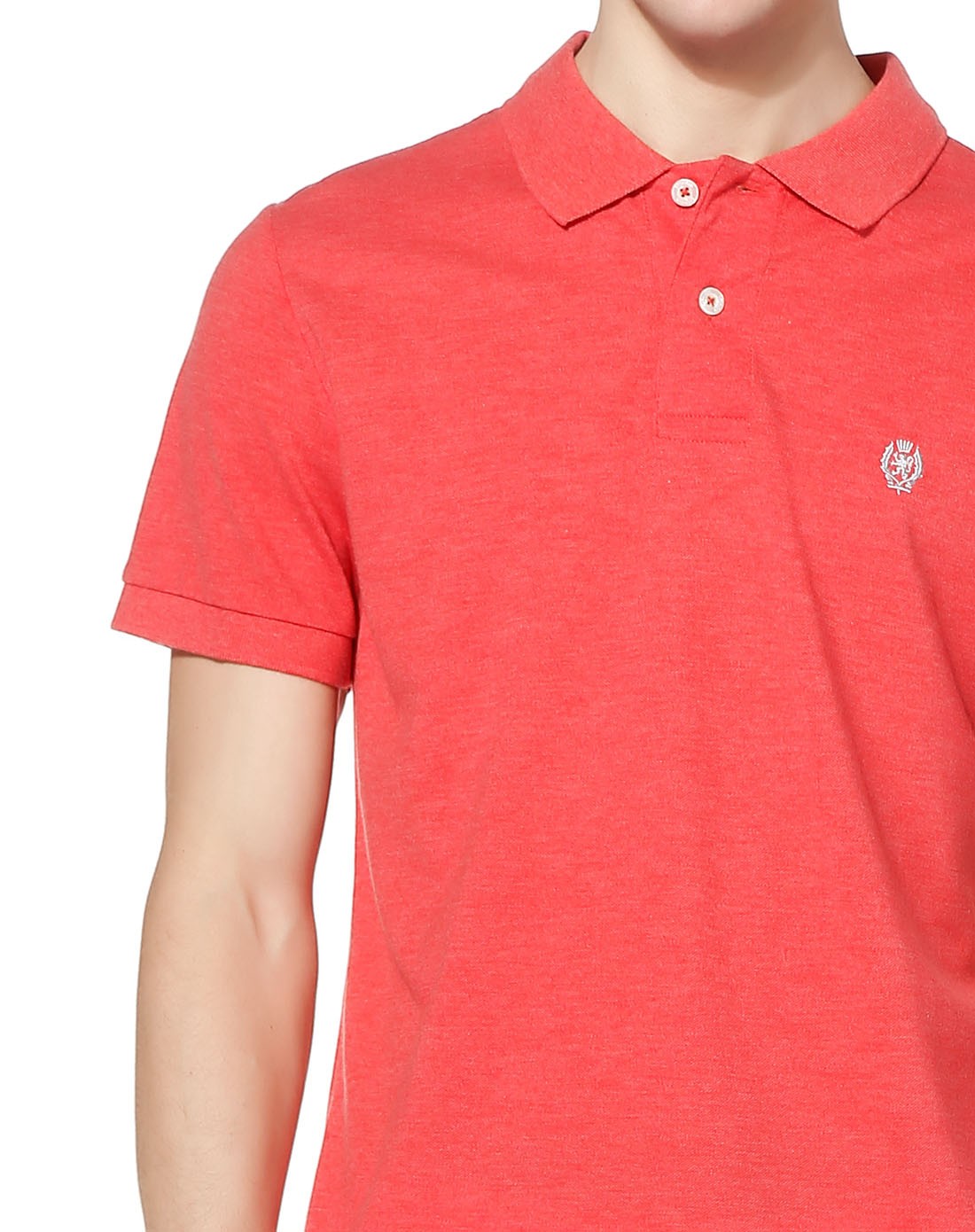 浅橘红色休闲百搭短袖polo衫