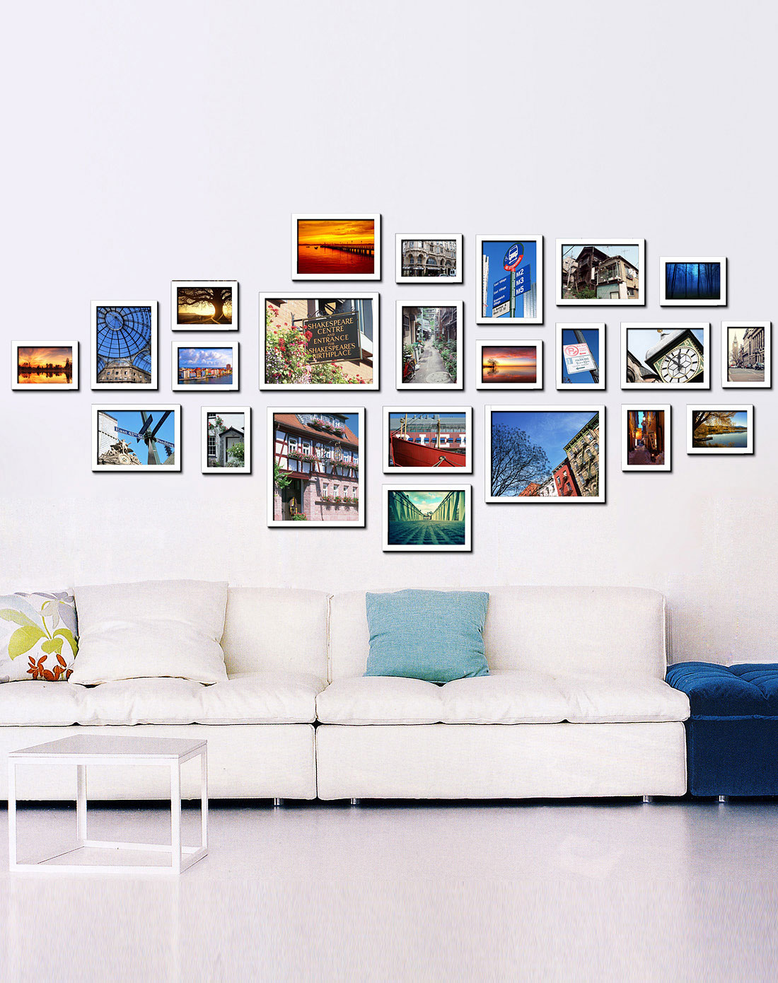 diyi创意组合相框墙(23件套)白色