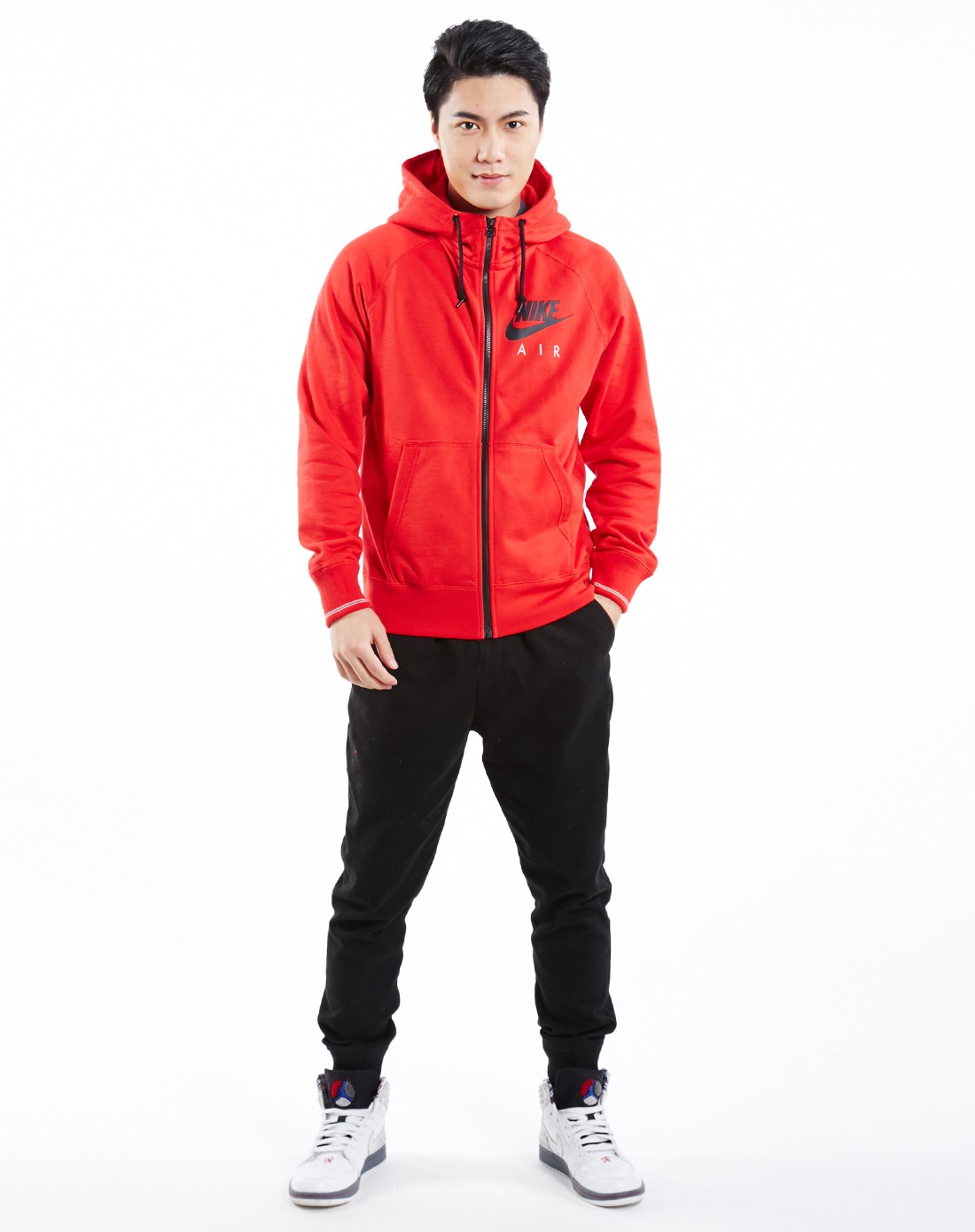 耐克nike新品男女混合专场-男款红色运动休闲系列简约百搭连帽茄克
