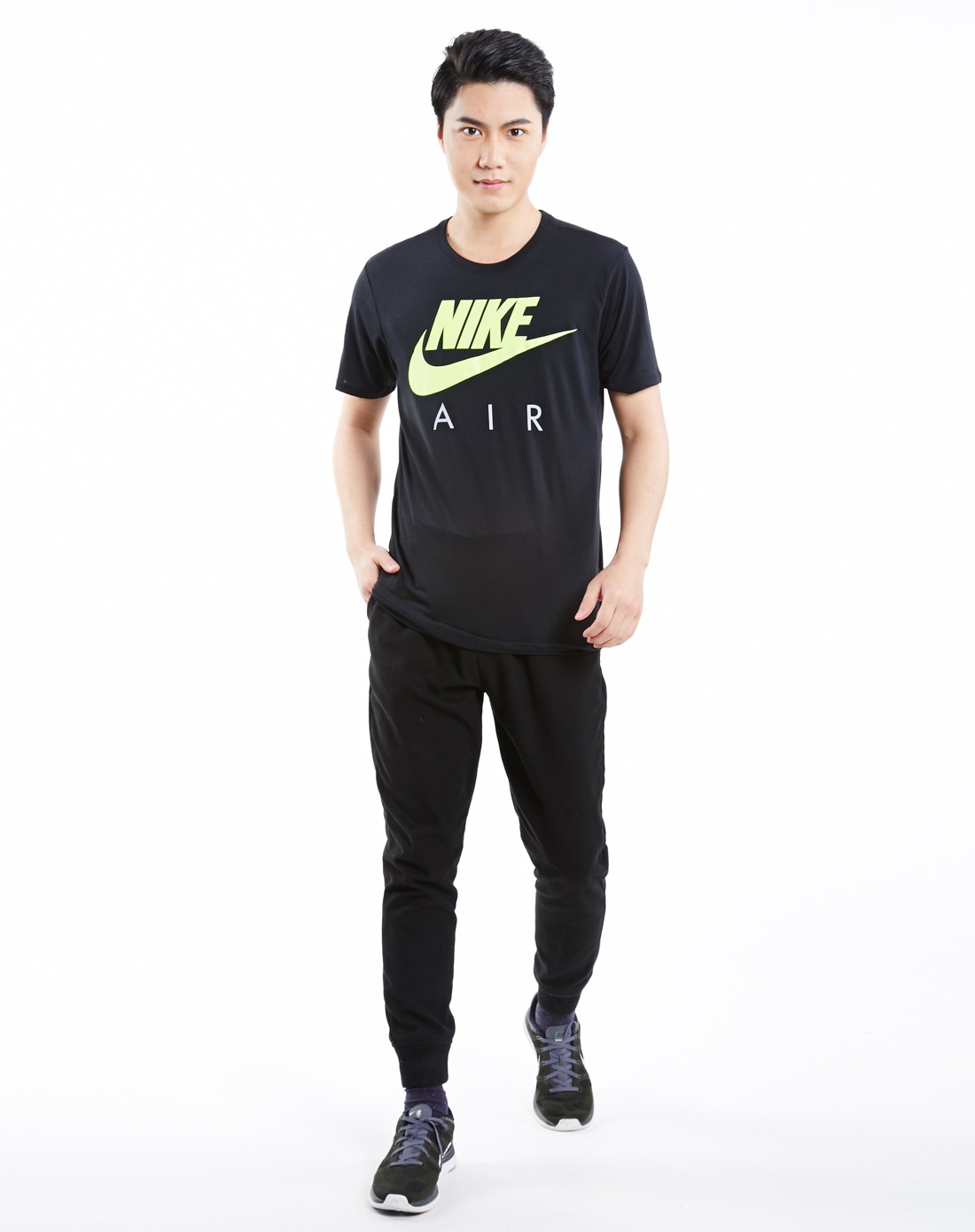 耐克nike新品男女混合专场-男款黑色运动休闲系列时尚休闲短袖t恤