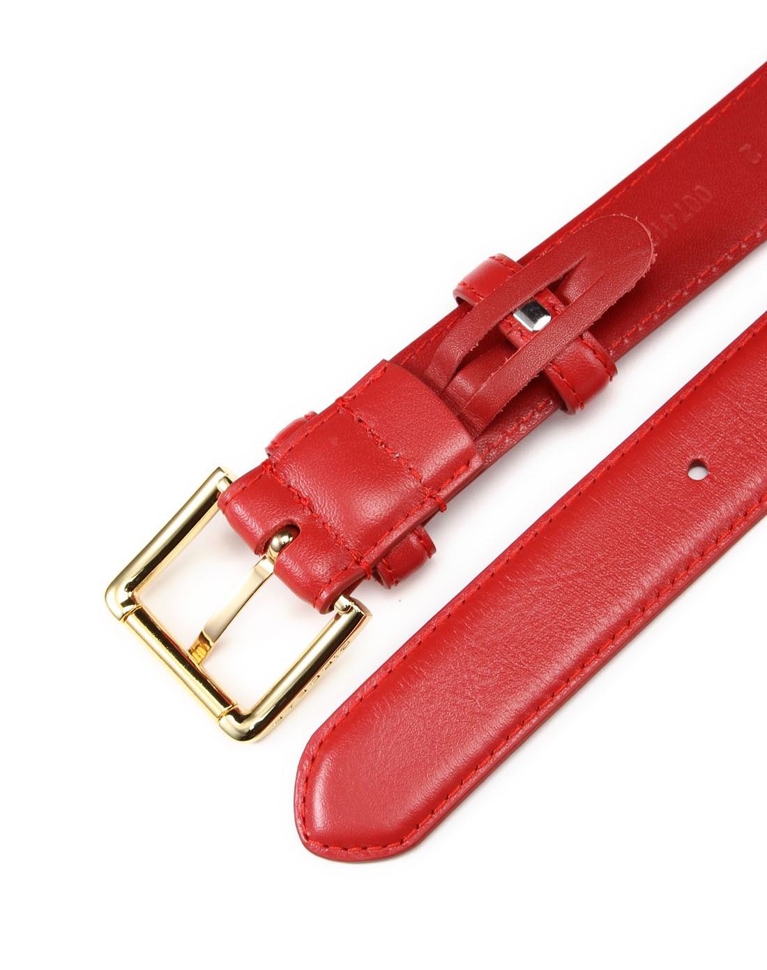 哥弟girdear女款红色时尚百搭牛皮皮带