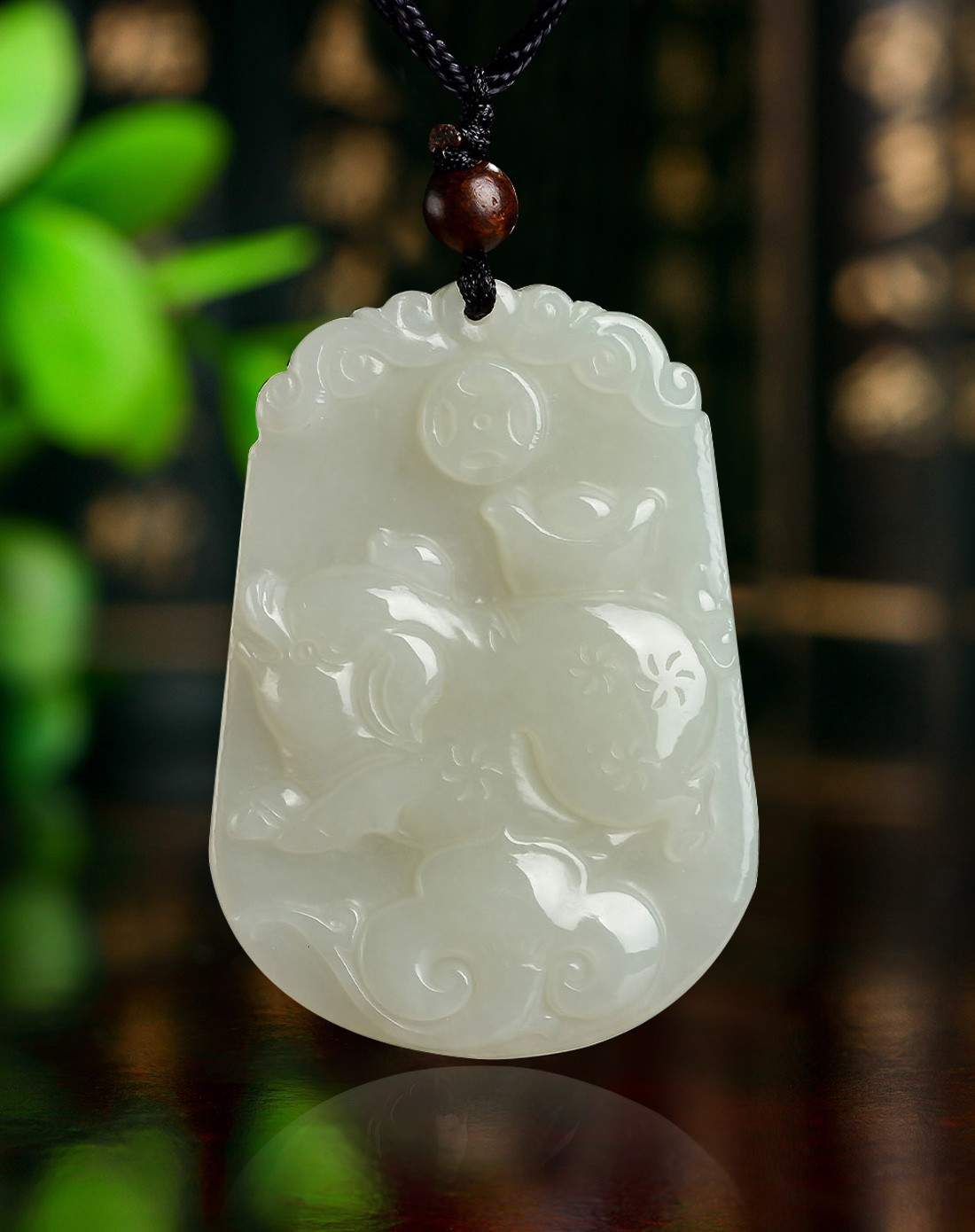 凤禧phoenisess玉器专场-生肖猪天然和田玉吊坠