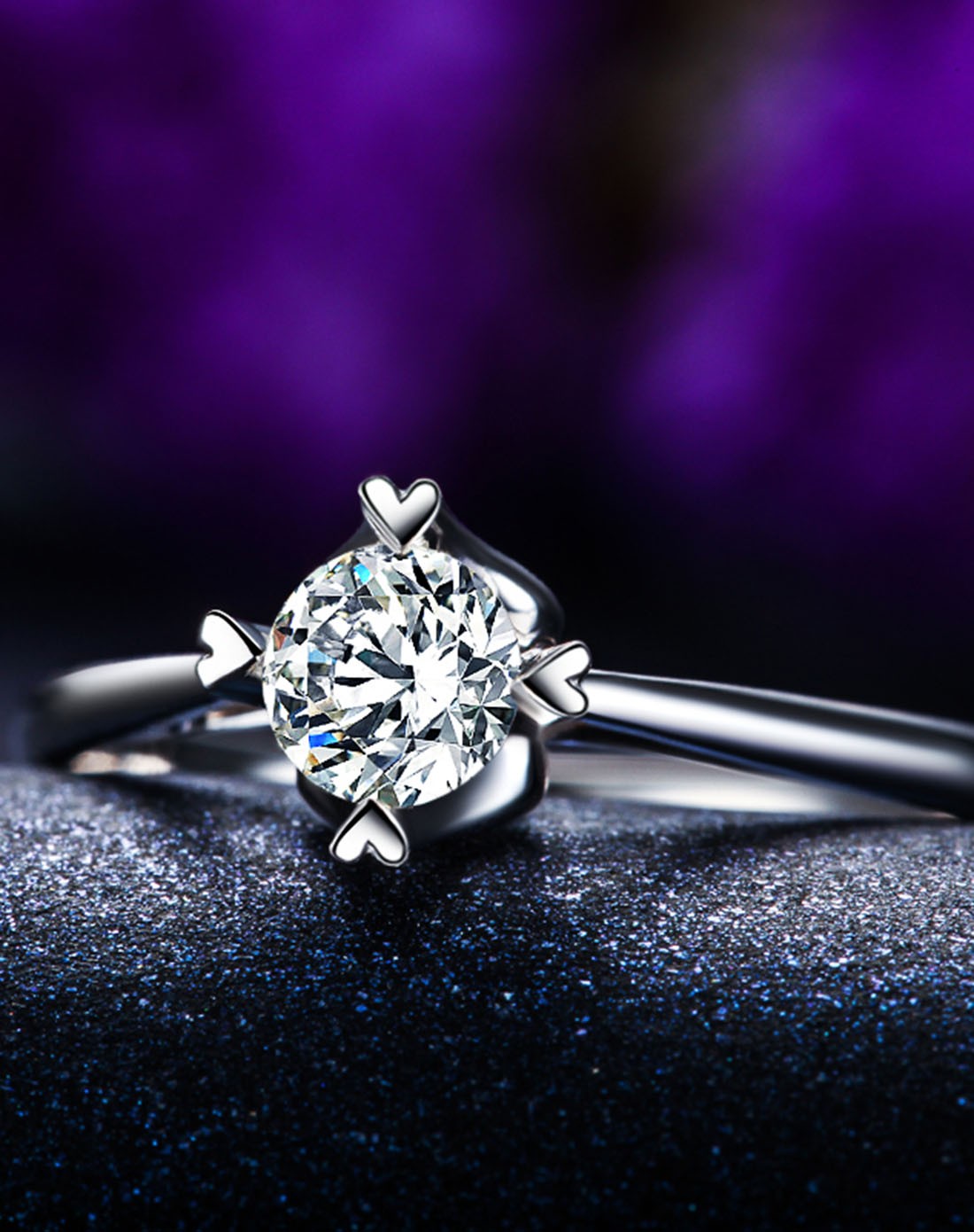 白18k金30分k-l色钻石女戒