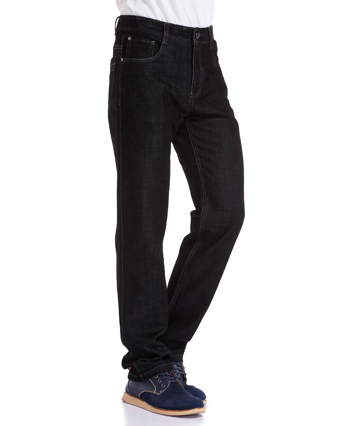 啄木鸟tucano黑色潮流百搭中腰牛仔长裤nz330501-06_唯品会