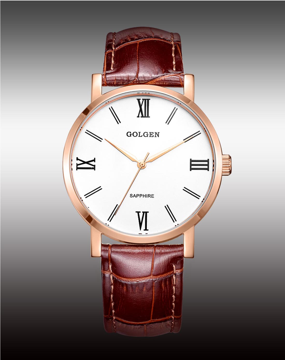 古尊golgen2015新品网络特供时尚简约真皮石英男表gn.19008m.