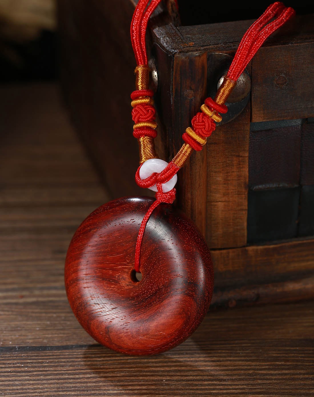 牛毛纹小叶紫檀平安扣吊坠/手玩件