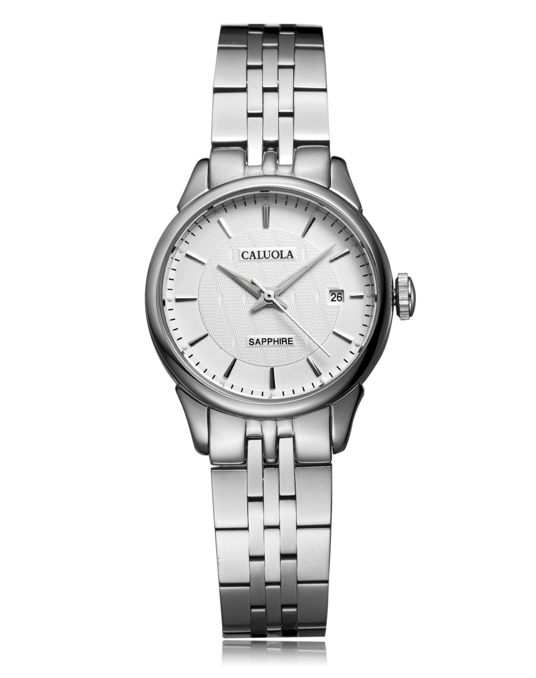 卡罗莱caluola 菱纹单夜光简约石英女表