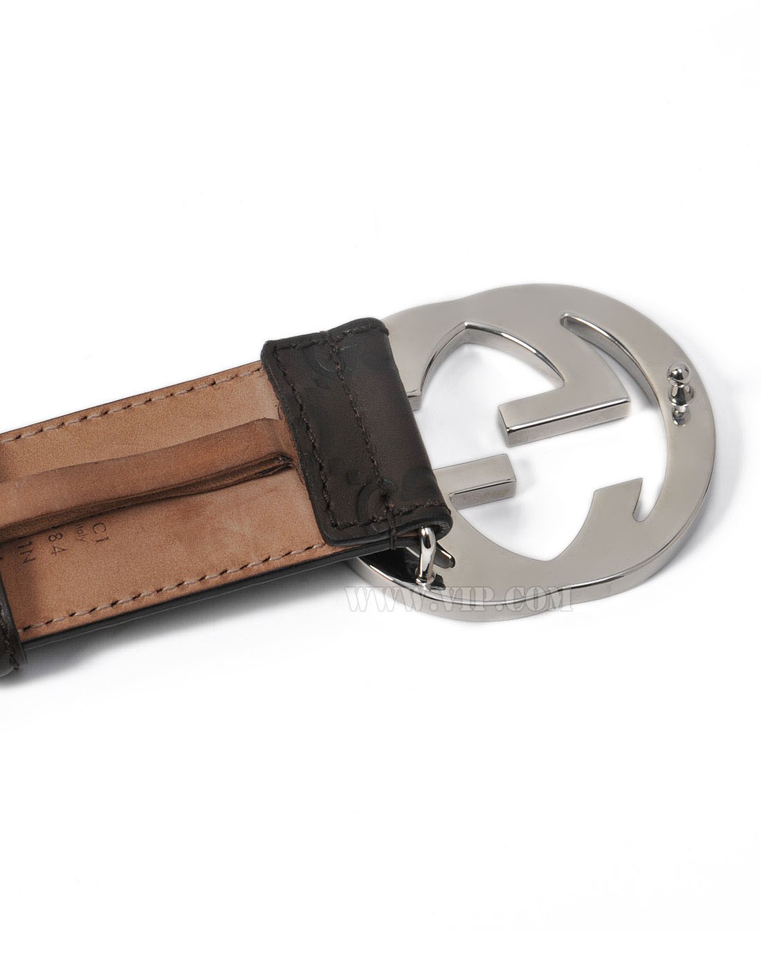 名包专场gucci 男士双g logo棕色真皮腰带114984-a61n-2019_唯品会