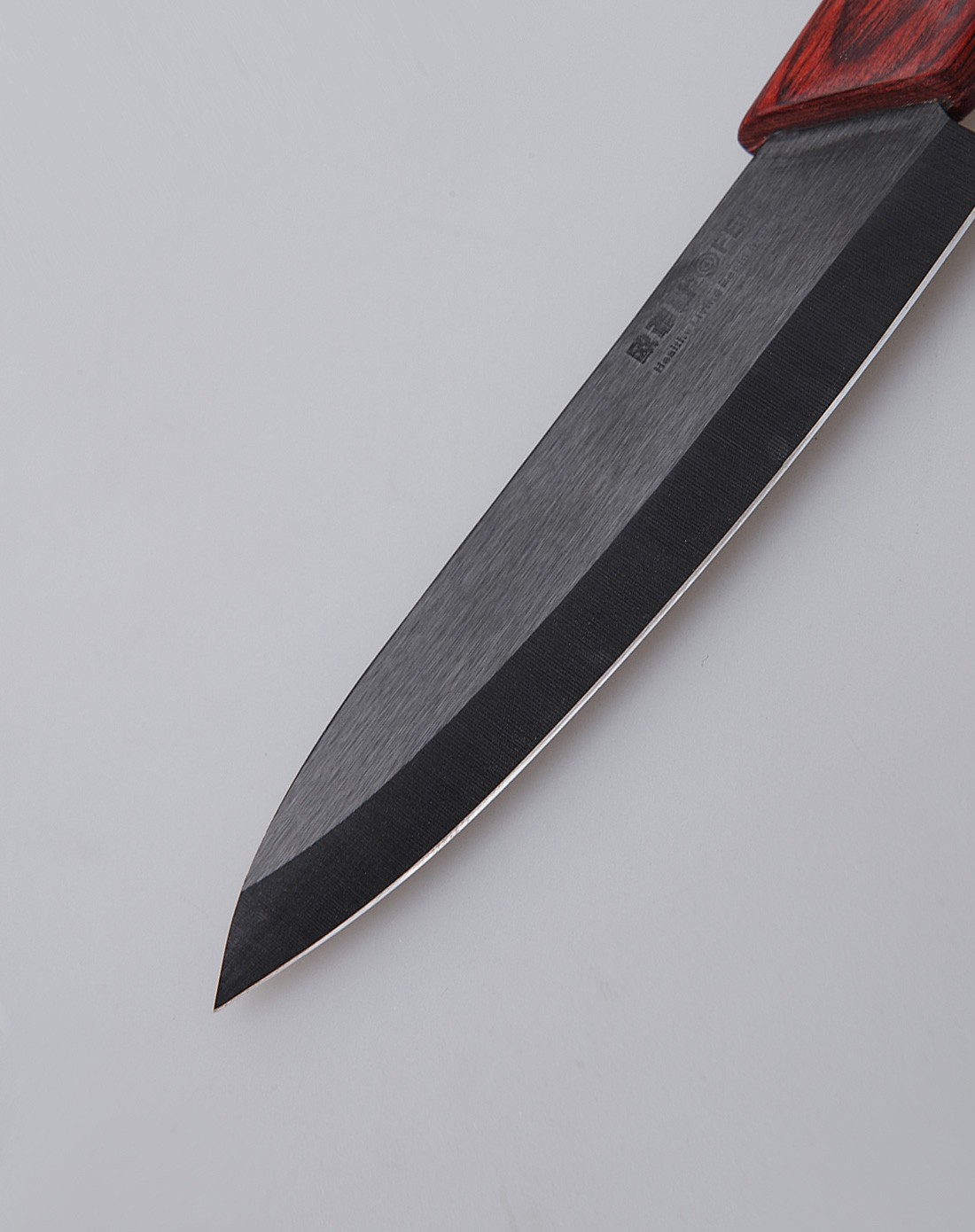 ofeis 4寸陶瓷水果刀 防水实木柄 黑刀刃