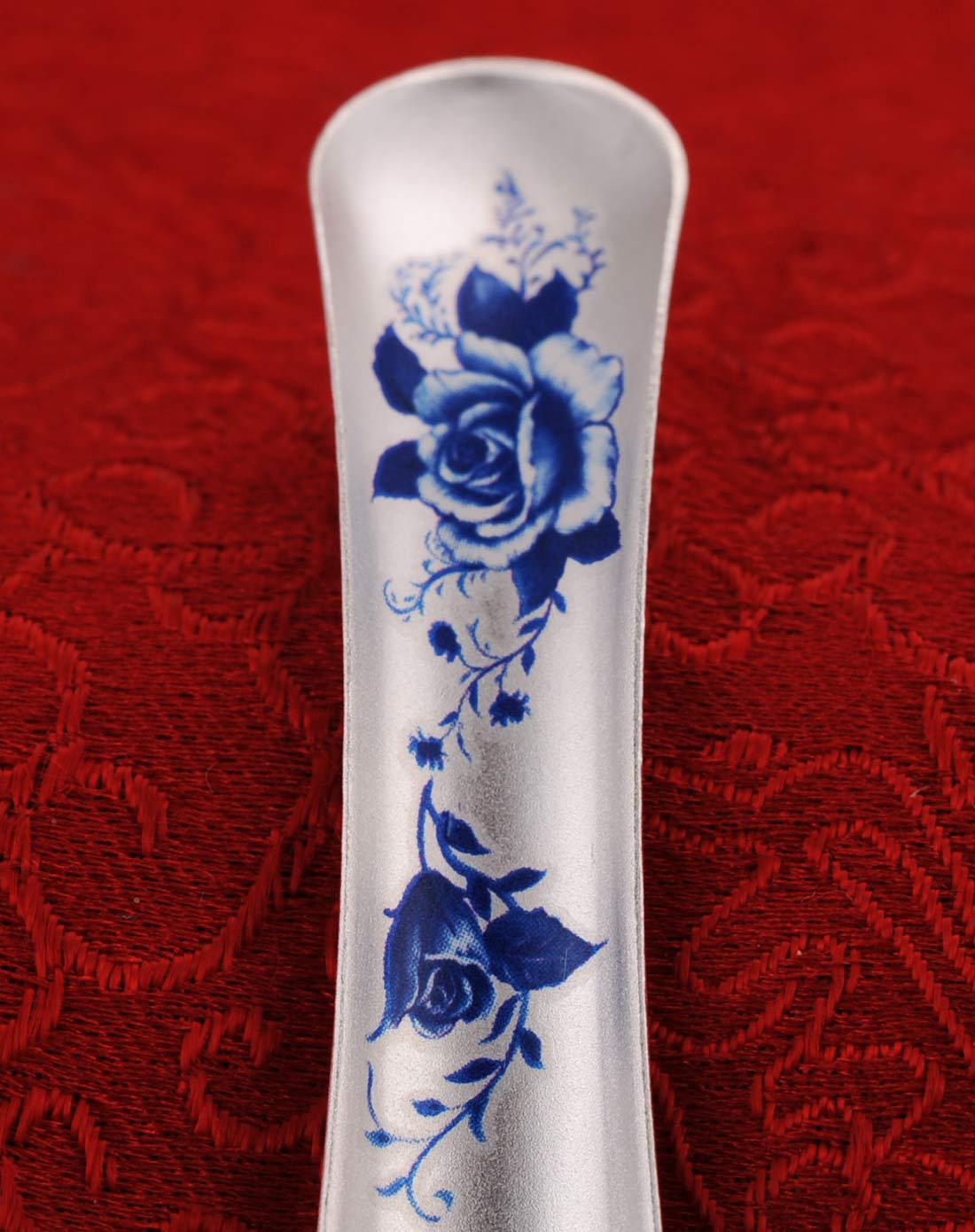 青花银勺 999足银精美调羹收藏餐具