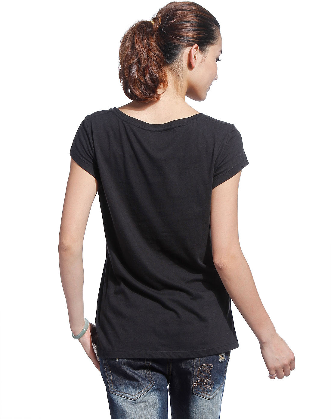 最后约惠-女士专场-dkny 女款黑色短袖t恤