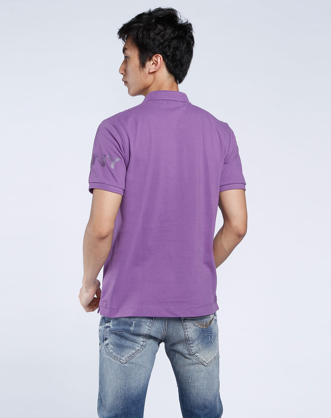 男款紫色短袖polo衫
