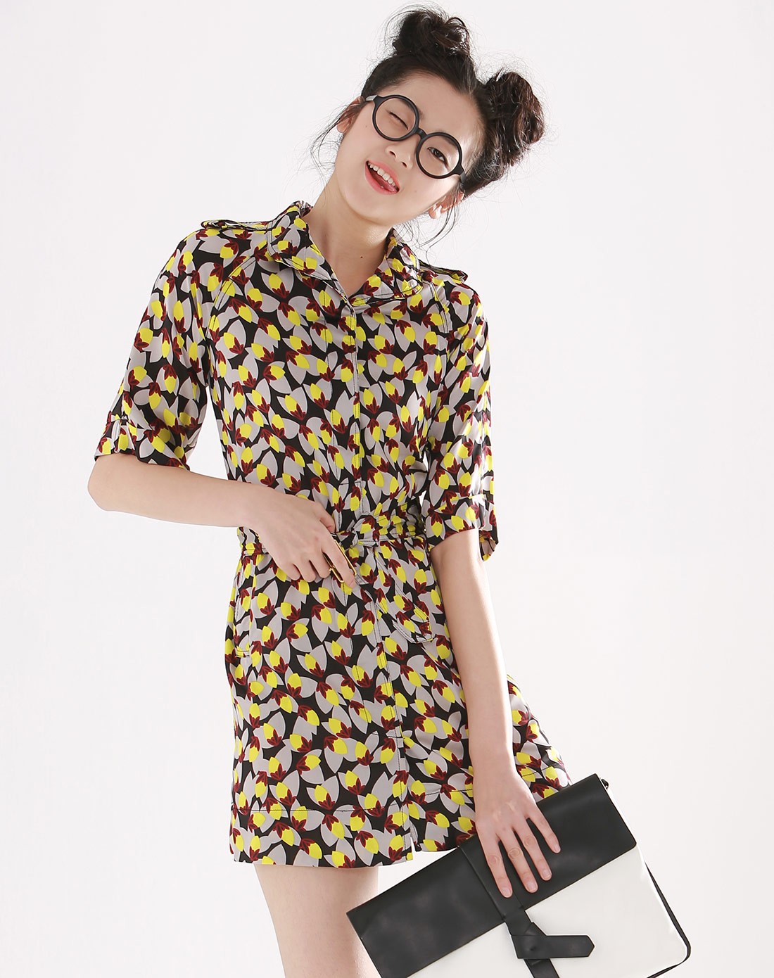 沙发sofa女装专场-花色郁金香大气连衣裙