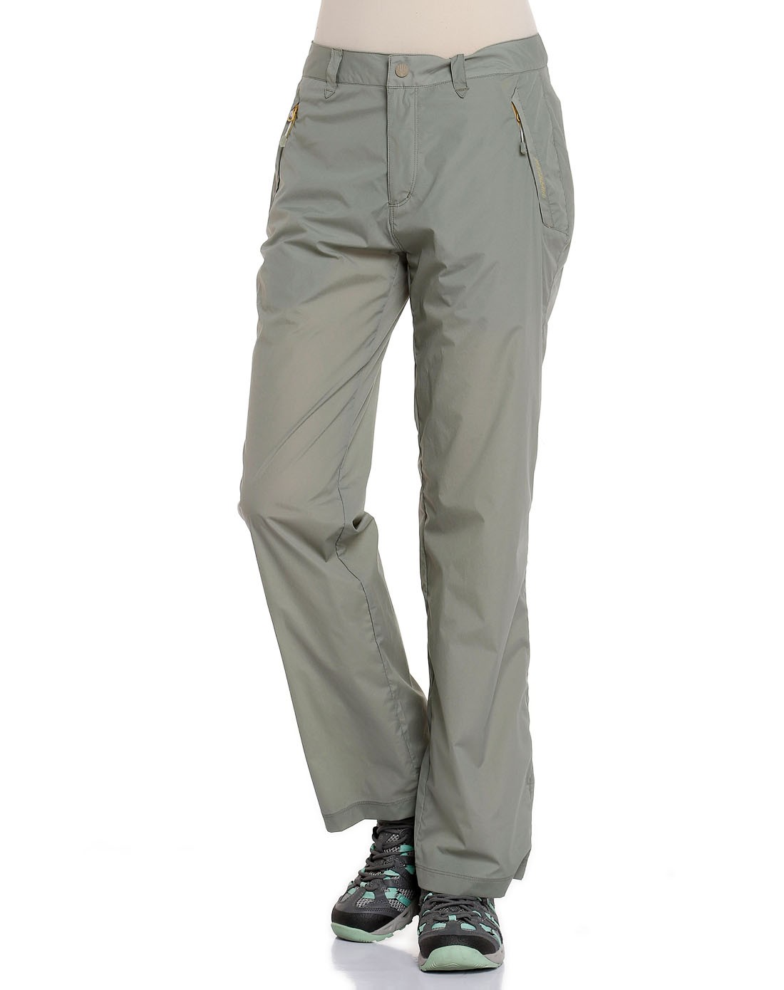 排汗透气 女款藕灰色绮莉弹力蝉翼长裤 透气自如