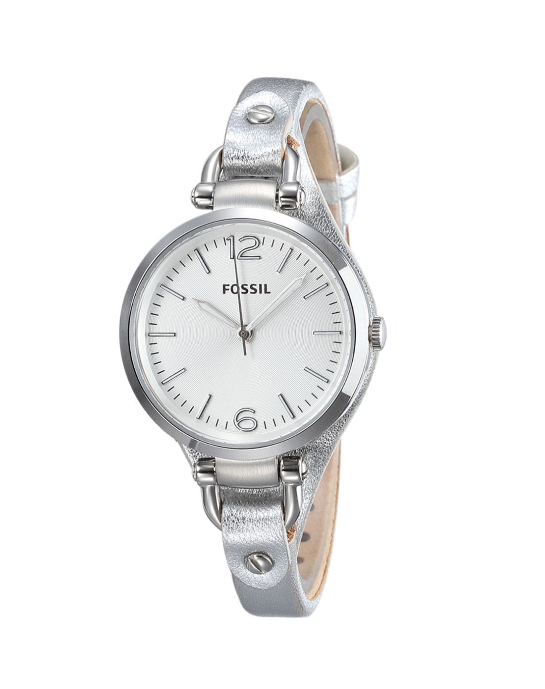 女士白色真皮表带石英腕表