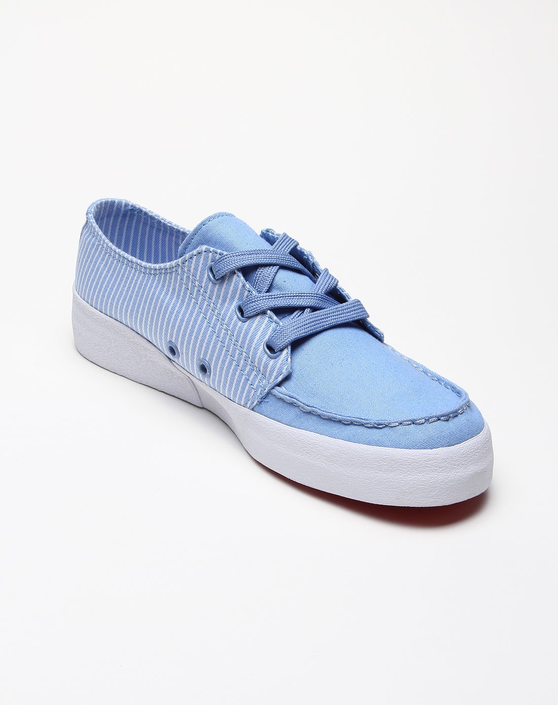 男款竖纹浅蓝色简约绑带休闲鞋