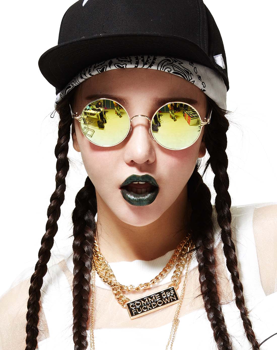 潮人欧美复古圆形太阳眼镜