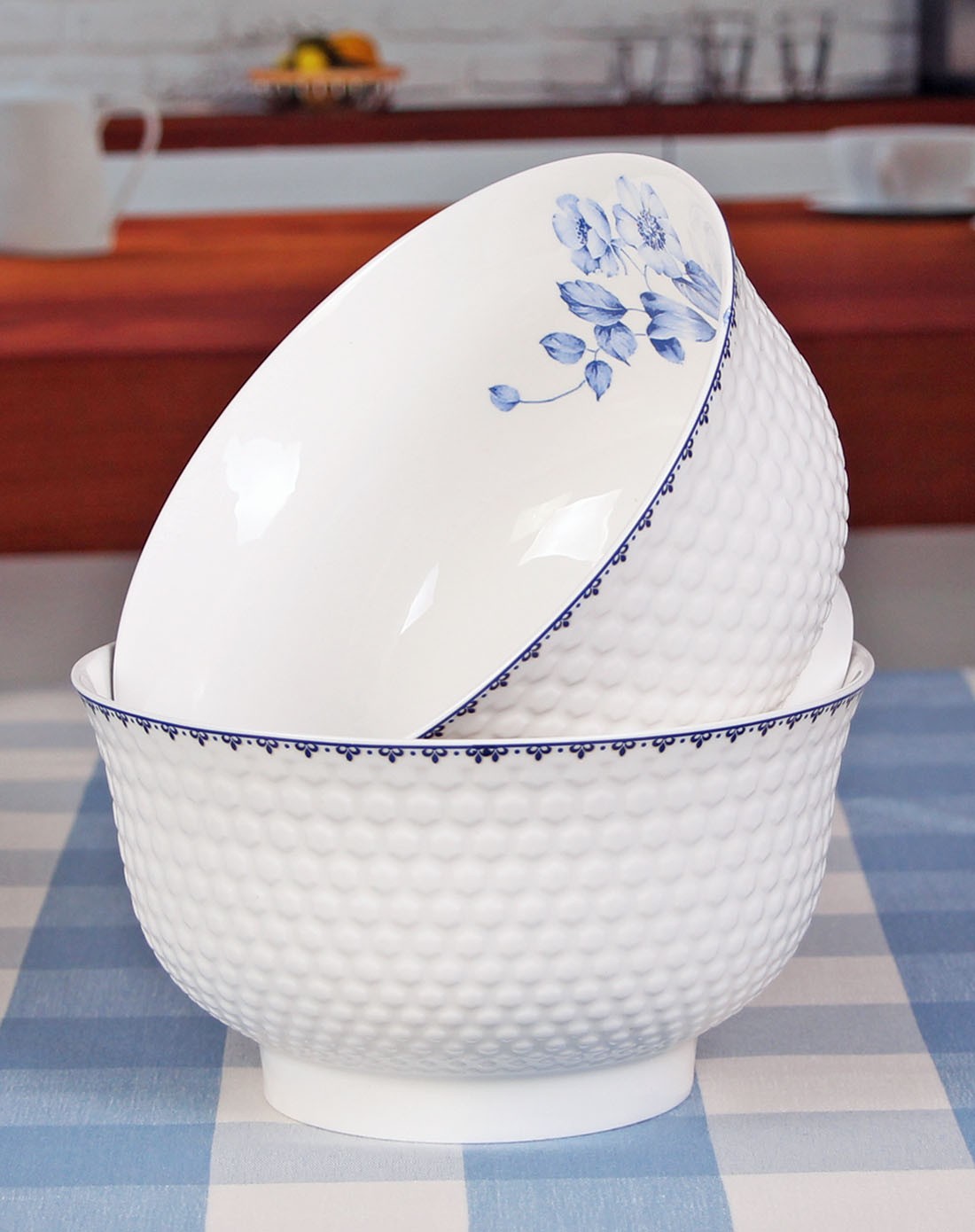 雅诚德arst 浮雕7英寸高脚碗2只装(大汤碗)