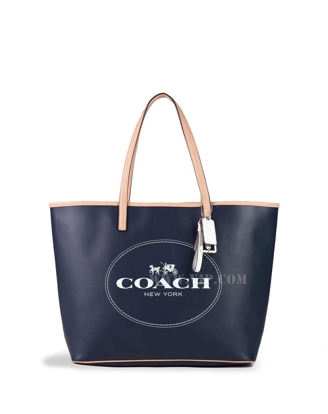 coach包包及配件專場-女士十字紋皮大logo單肩包