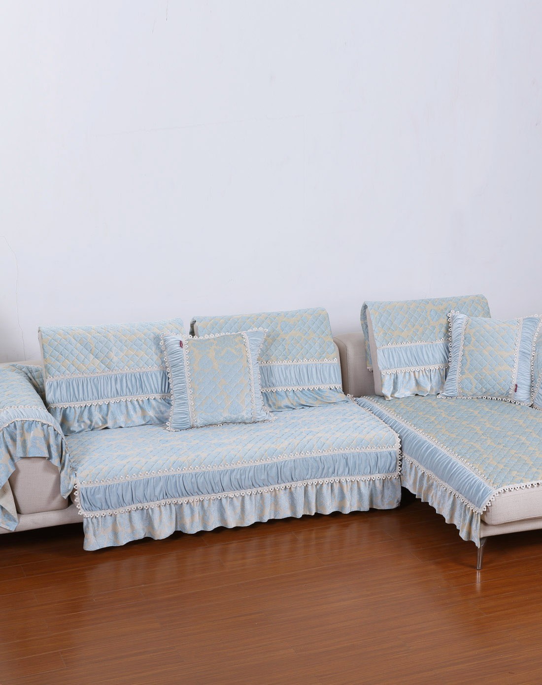 风尚系列蓝丝绒沙发垫90*150cm(一张)