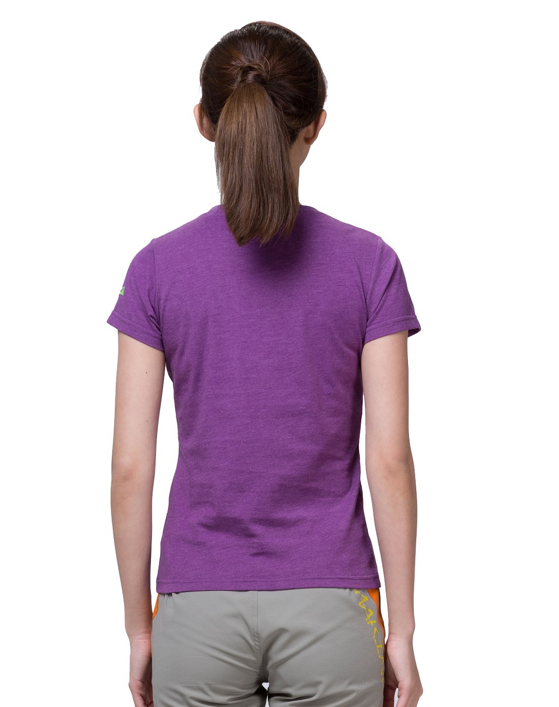 女士葡萄紫棉t恤 运动透气抗菌