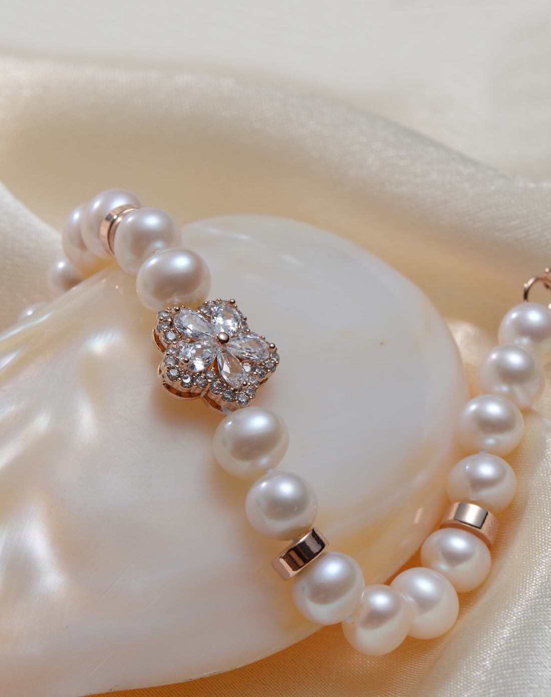 京润珍珠饰品移动端专场-【花开有时】天然淡水珍珠手链