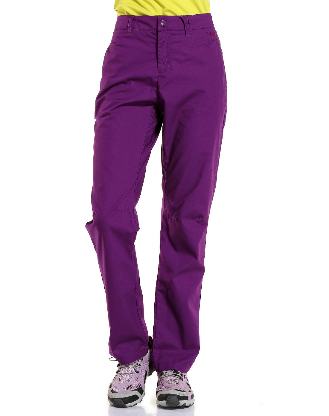 女款葡萄紫色舒适旅行长裤