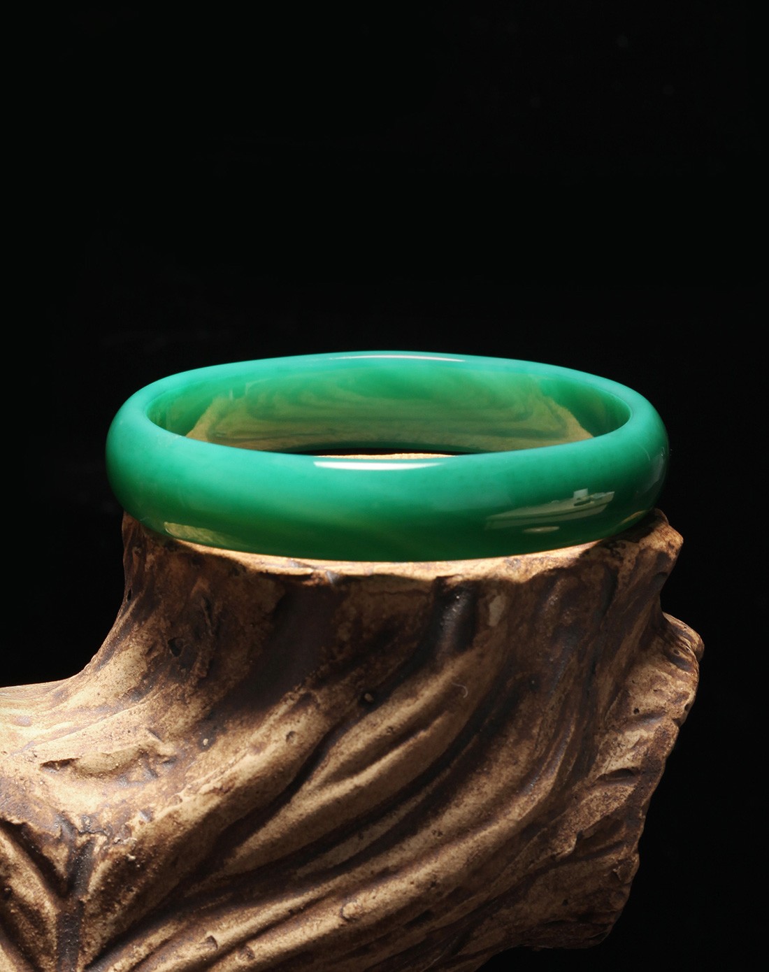 春季开运水晶主题专场-emmr 女款绿玛瑙大方手镯(附证书)