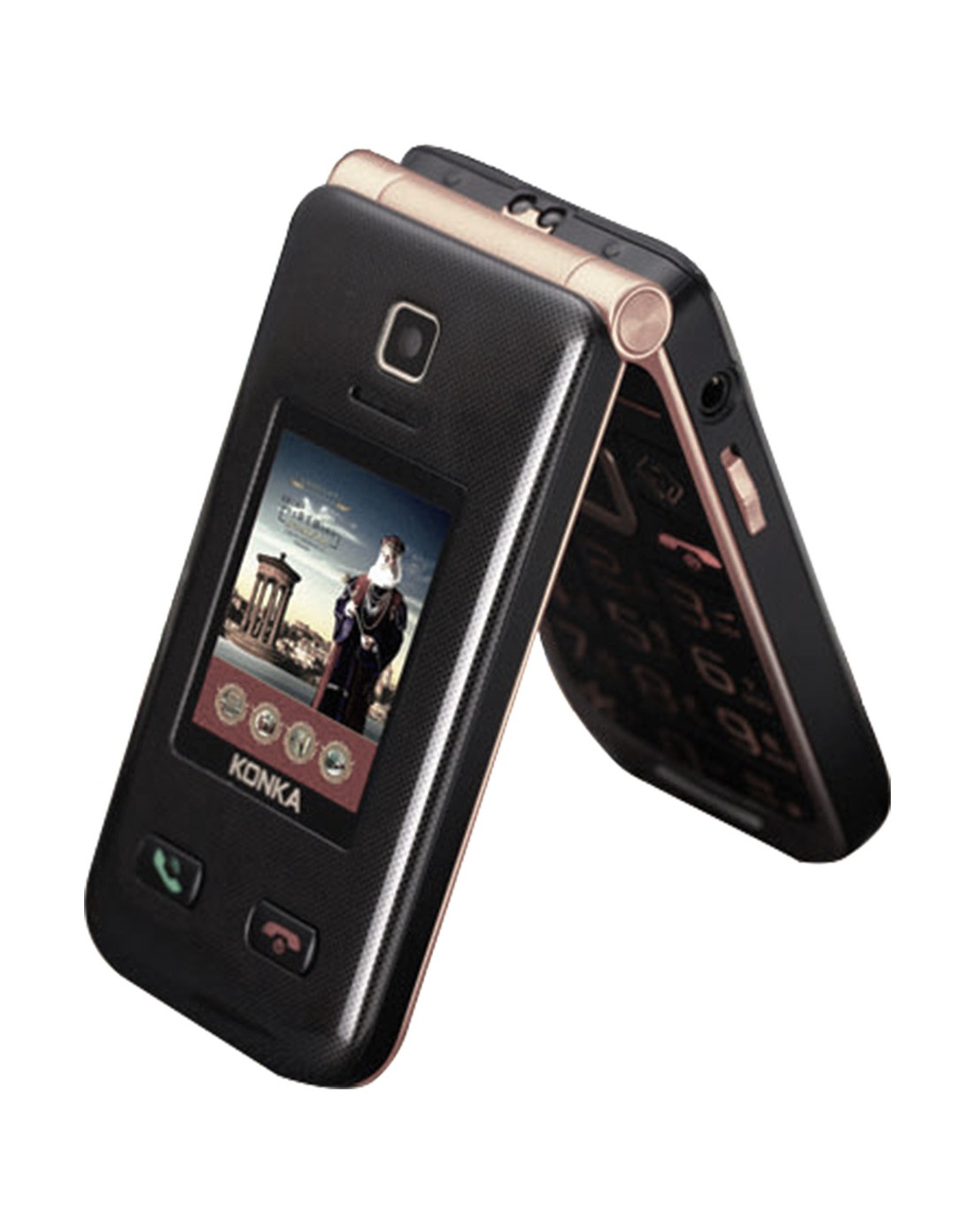 > 康佳x6黑色 双屏翻盖 双卡双待老人手机