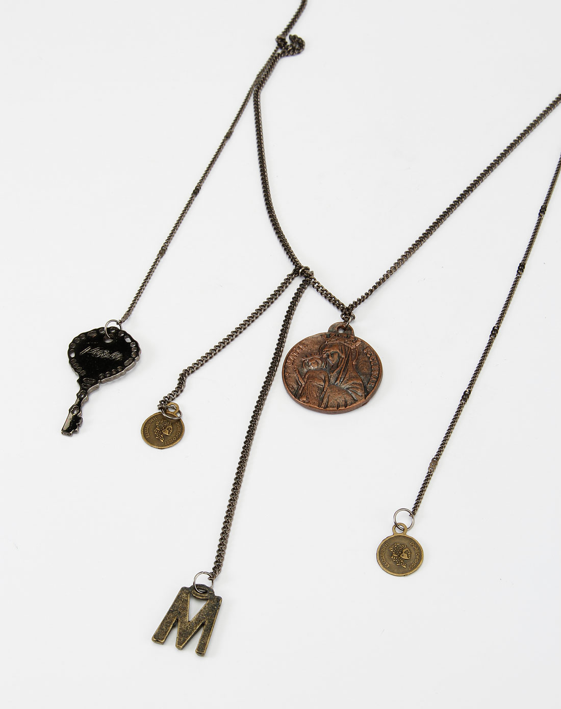 金属色时尚多个挂牌项链