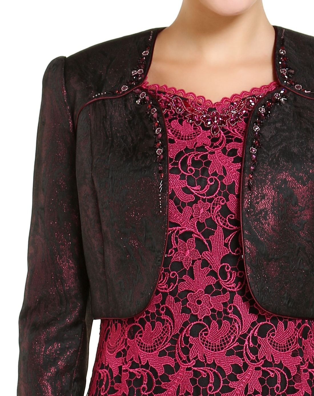 黑紫色气质时尚短款长袖外套