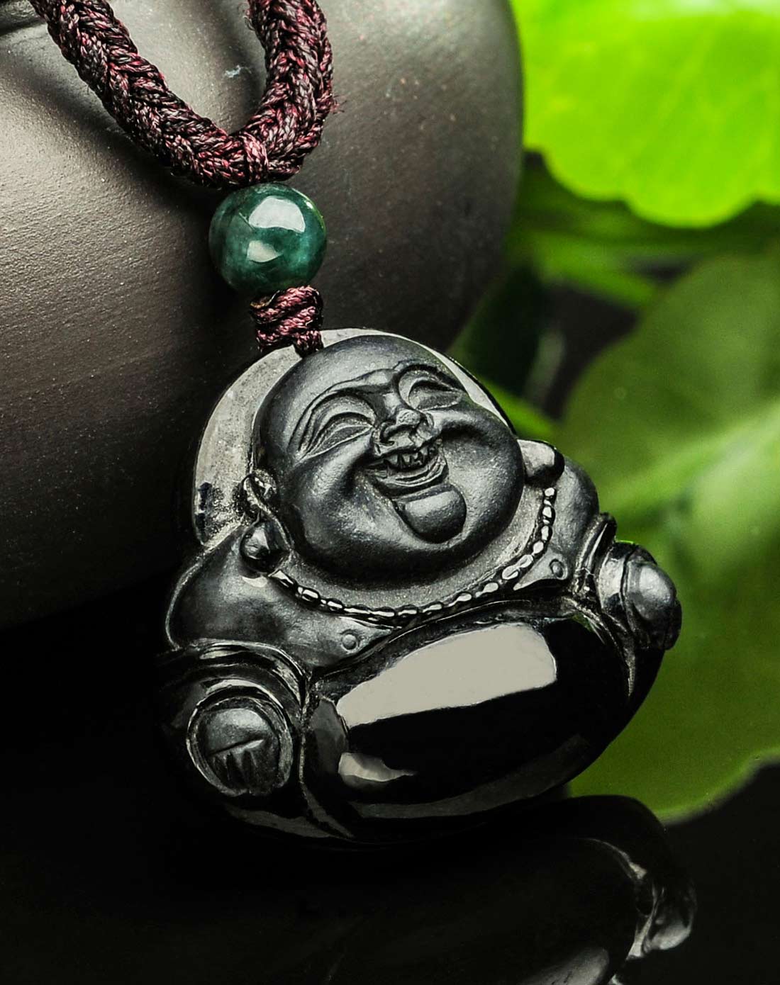 辟邪黑翡佛公 天然翡翠a货挂件(附国检证书)